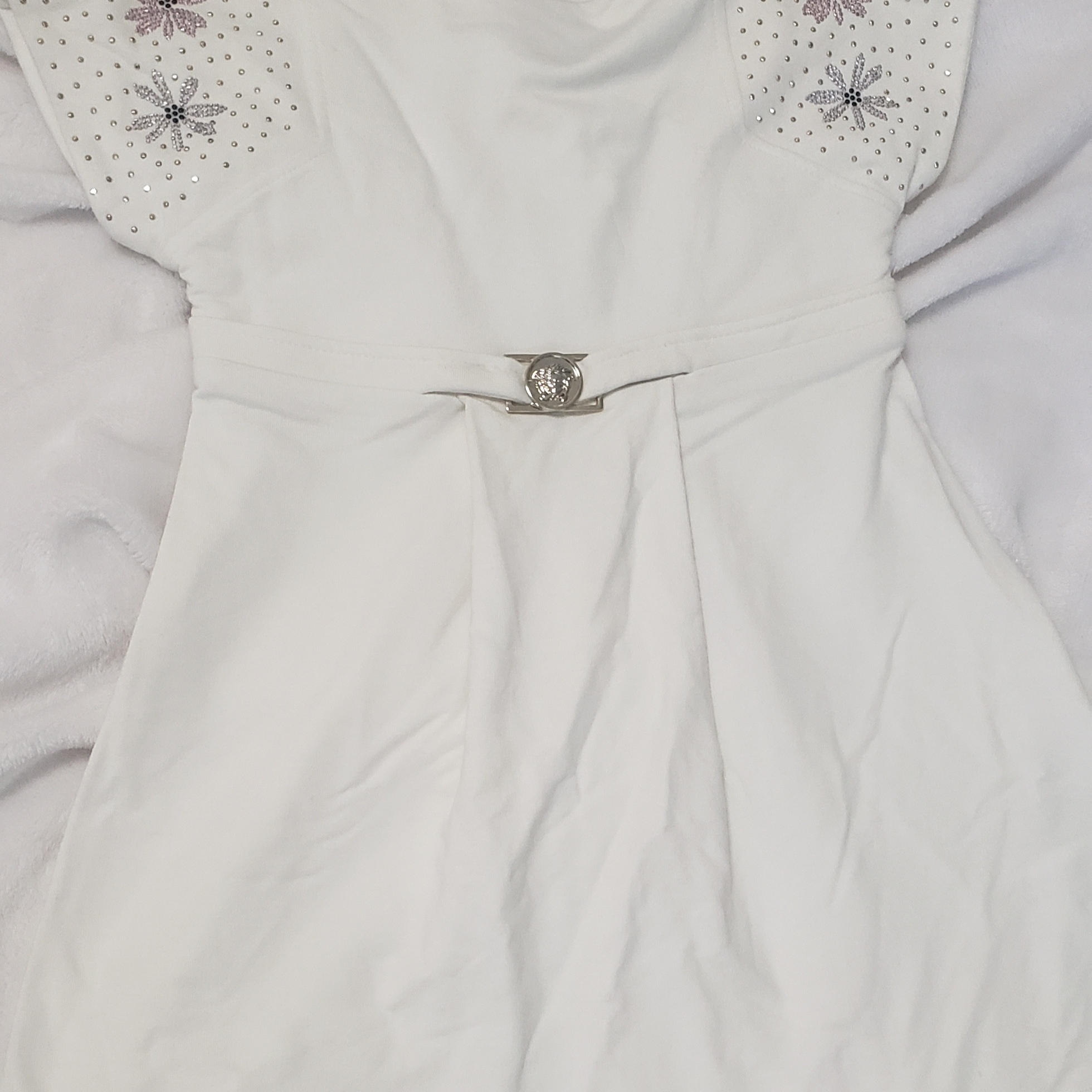 Versace White Kids Dress With Floral Details